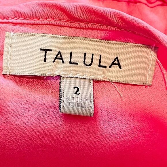 𝅺ARITZIA Talula Pink Satin Feel Hilo High Low Spaghetti Strap Dress Size 2 - Picture 11 of 11